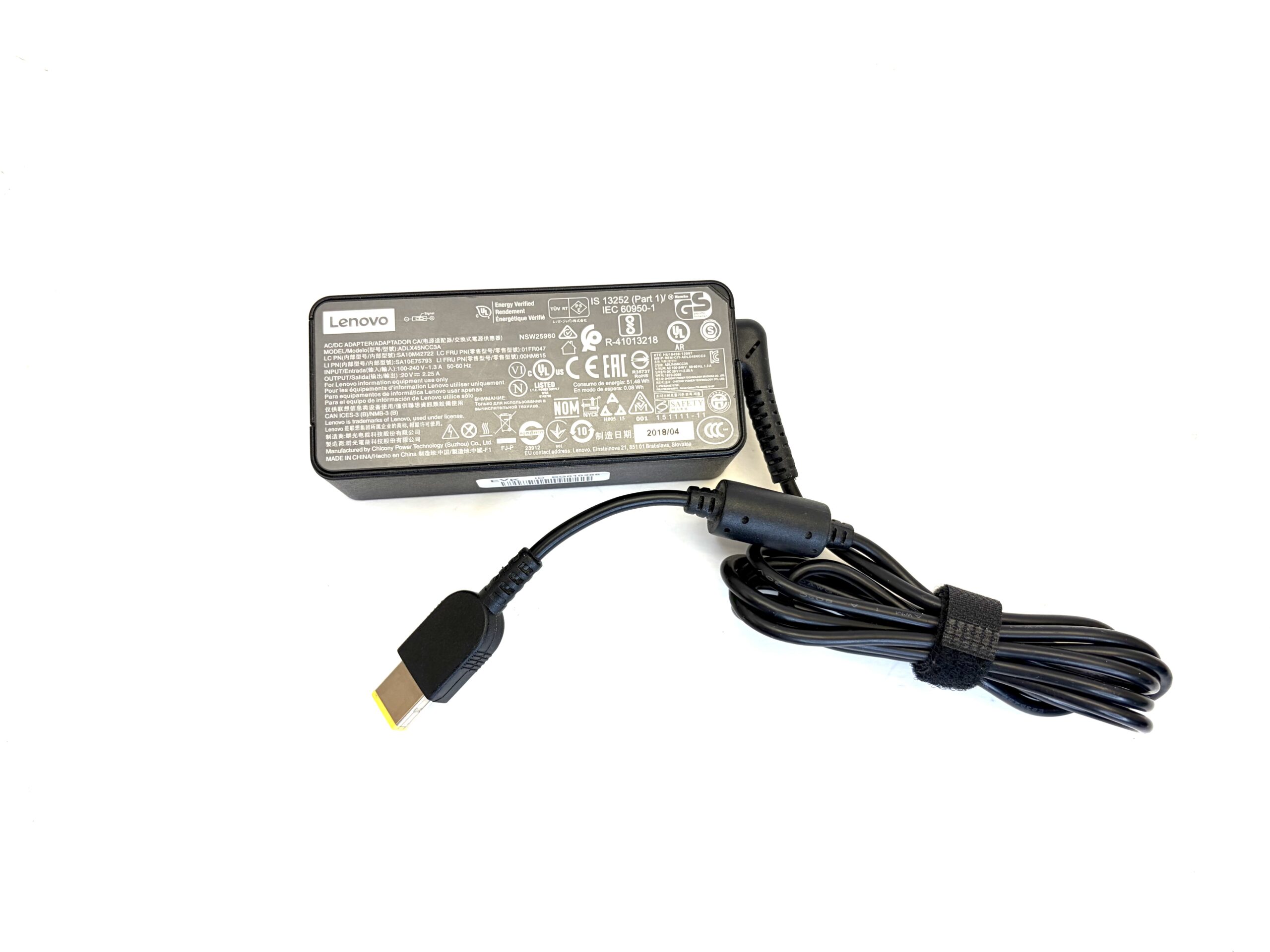 Oryginalny zasilacz ładowarka do Lenovo 45W slim tip + kabel zasilający - obrazek 3